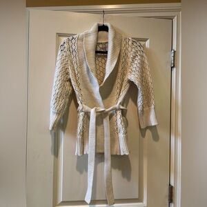 Old Navy Women's Cream Knit Cardigan with Sparkle Threads